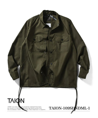 ノンダウン ミリタリー ロングスリーブシャツ<TAION-109SHNDML-1>