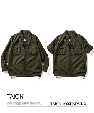 ノンダウン ミリタリー ロングスリーブシャツ<TAION-109SHNDML-2>