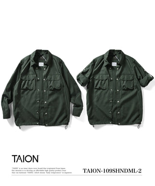 ノンダウン ミリタリー ロングスリーブシャツ<TAION-109SHNDML-2>