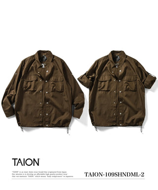 ノンダウン ミリタリー ロングスリーブシャツ<TAION-109SHNDML-2>
