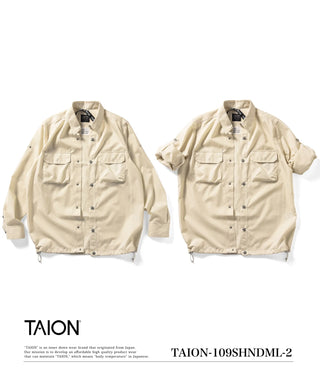 ノンダウン ミリタリー ロングスリーブシャツ<TAION-109SHNDML-2>