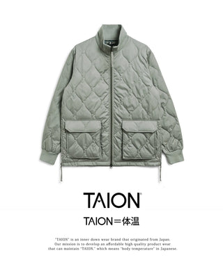 ミリタリー リブハイネックWジップ ダウンジャケット – TAION