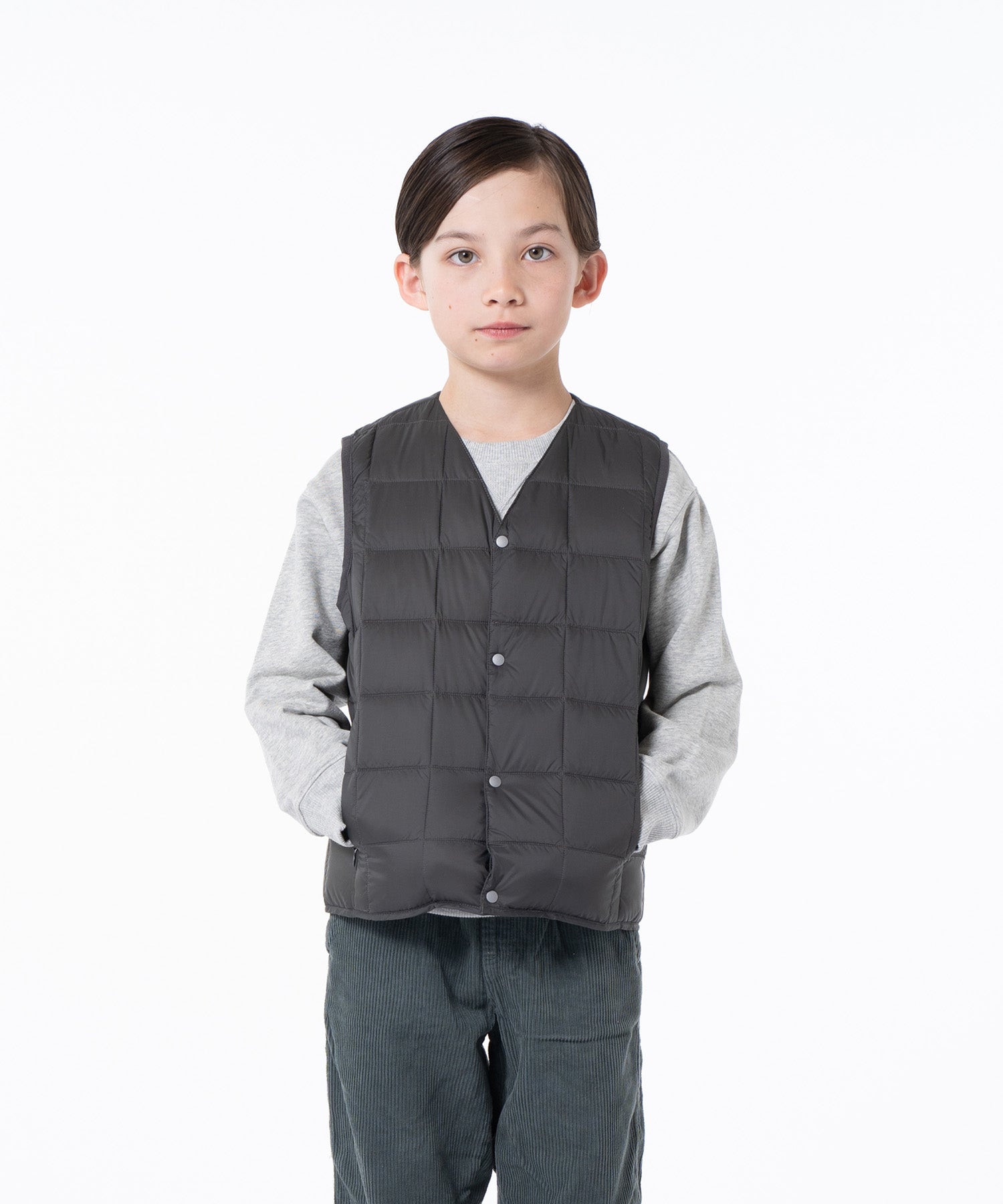 KIDS】ベーシック Vネックボタン インナーダウンベスト (定番