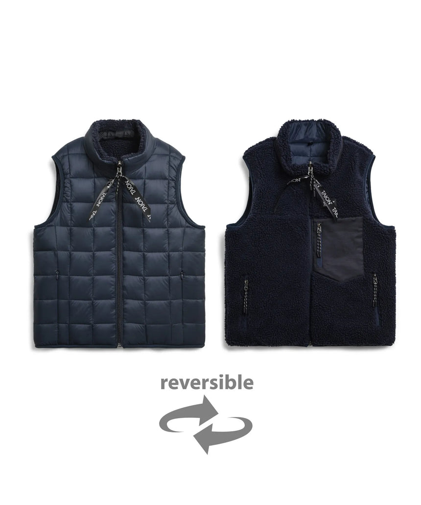 ohga オーガ リバーシブルベスト 黒×ネイビー リサイクル素材使用 ohga オーガ リバーシブルベスト 黒×ネイビー リサイクル素材使用