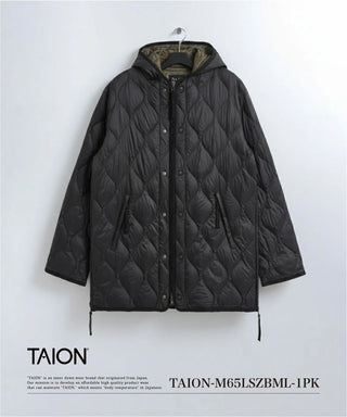 ミリタリー M65 Wジップ ダウンパーカー-ソフトシェル<TAION-M65LSZBML-1PK>