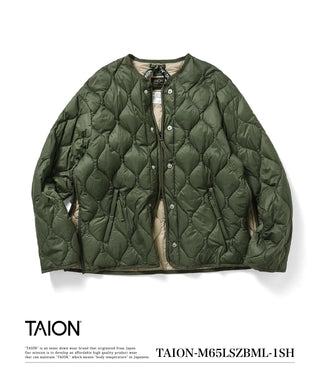 ミリタリー M65 ライナーWジップ ショートダウンジャケット-ソフトシェル<TAION-M65LSZBML-1SH>