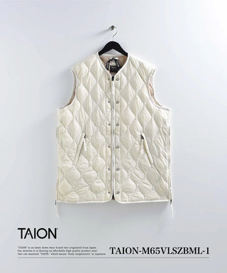 ミリタリー M65 ライナーWジップ ダウンベスト-ソフトシェル<TAION-M65VLSZBML-1>