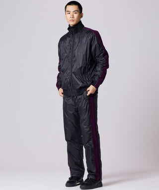 ブラック(ダークパープル)セットアップ／モデル身長 180cm／着用サイズ L＊ジャケット別売り（TAION-JK13JS）