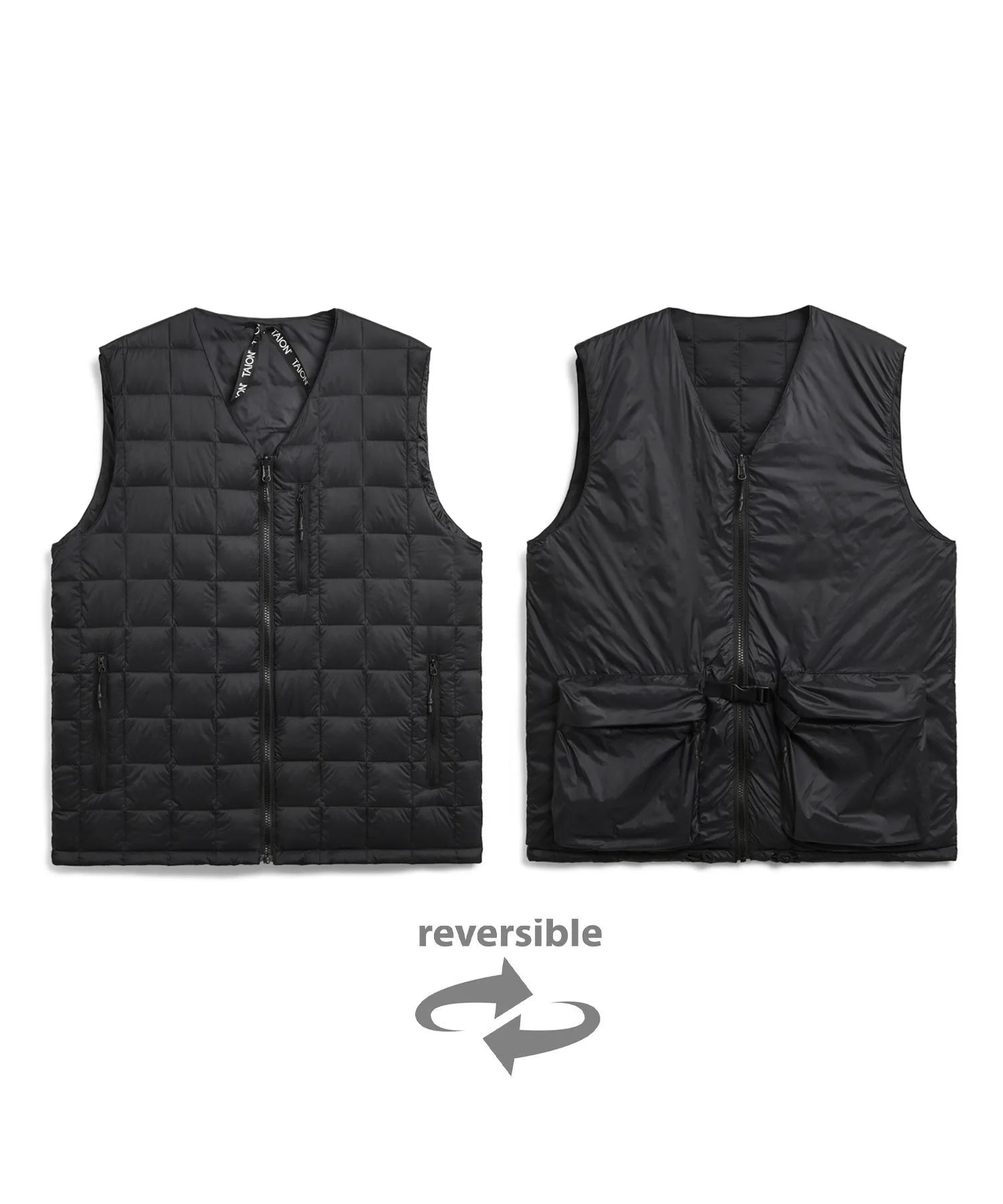 【EVCON×TAION】ダウン リバーシブルベスト　タグ有 EVCON - TAION DOWN REVERSIBLE VEST | BLACK | ダウンベスト