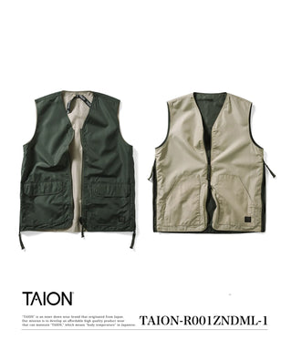 ノンダウン ミリタリー リバーシブル Vネック ベスト – TAION