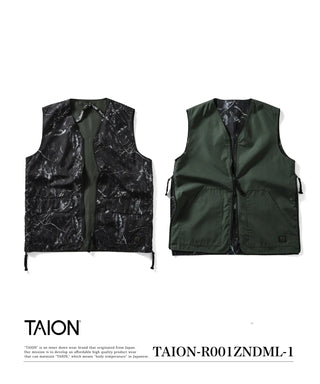 ノンダウン ミリタリー リバーシブル Vネック ベスト – TAION