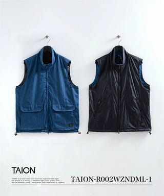 ノンダウン ミリタリー リバーシブル ハイネック ベスト<TAION-R002WZNDML-1>