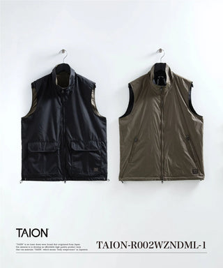 ノンダウン ミリタリー リバーシブル ハイネック ベスト<TAION-R002WZNDML-1>