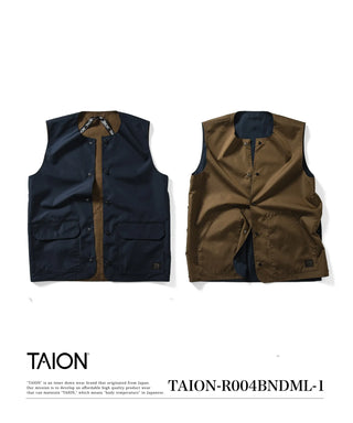 24aw TAION ミリタリーリバーシブルハイネックダウンベスト ミリタリー リブハイネックWジップ ダウンベスト – TAION