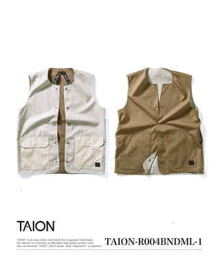 ノンダウン ミリタリー リバーシブル クルーネック ベスト<TAION-R004BNDML-1>