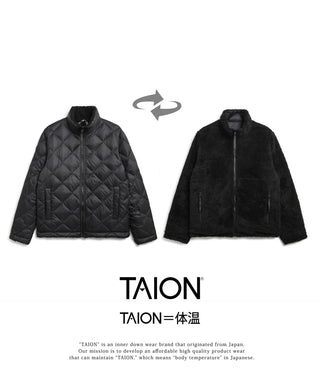 シティ リバーシブル ハイネック ダウン×マイクロボア ジャケット<TAION-R102ZBCI>