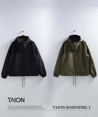 ノンダウン ミリタリー リバーシブル アノラックパーカー<TAION-R106NDML-1>