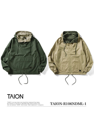 ノンダウン ミリタリー リバーシブル アノラックパーカー<TAION-R106NDML-1>