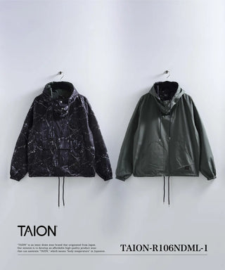 ノンダウン ミリタリー リバーシブル アノラックパーカー<TAION-R106NDML-1>