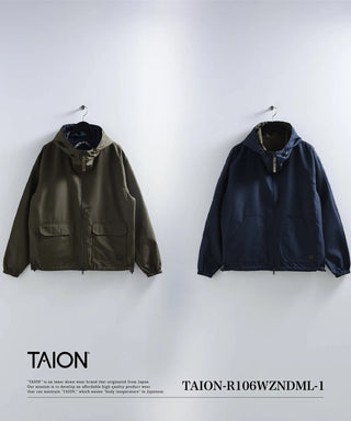 ノンダウン ミリタリー リバーシブル Wジップ パーカー<TAION-R106WZNDML-1>