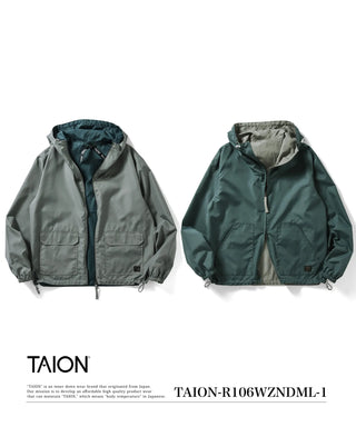 ノンダウン ミリタリー リバーシブル Wジップ パーカー<TAION-R106WZNDML-1>