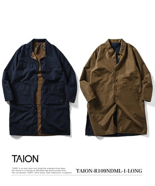 ノンダウン ミリタリー リバーシブル バルカラーコート<TAION-R109NDML-1-LO>