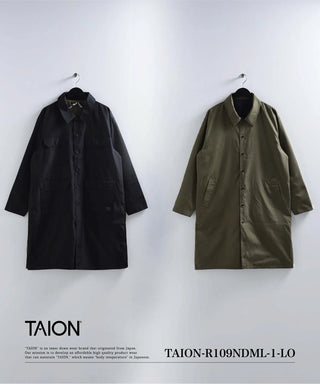 ノンダウン ミリタリー リバーシブル バルカラーコート<TAION-R109NDML-1-LO>
