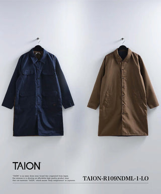 ノンダウン ミリタリー リバーシブル バルカラーコート<TAION-R109NDML-1-LO>