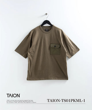 ノンダウン ミリタリー フラップポケット Tシャツ <TAION-TS01PKML-1>