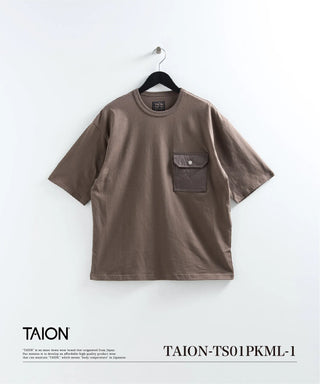 ノンダウン ミリタリー フラップポケット Tシャツ <TAION-TS01PKML-1>