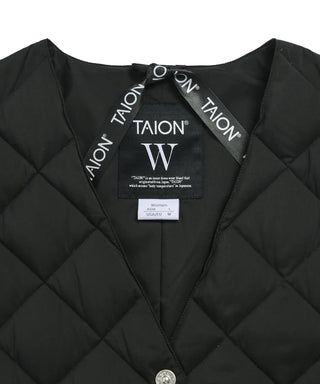ダブルライン Vネックセミロングダウンベスト<TAION-W001FE-SL>