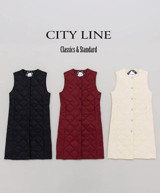 シティ クルーネック ロングダウンジレ<TAION-W004BCI-LONG>