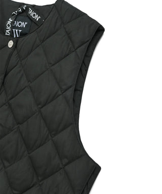 ダブルライン クルーネック サイドオープンダウンベスト<TAION-W004SOFE>