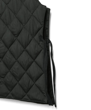 ダブルライン クルーネック サイドオープンダウンベスト<TAION-W004SOFE>