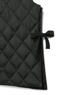 ダブルライン クルーネック サイドオープンダウンベスト<TAION-W004SOFE>