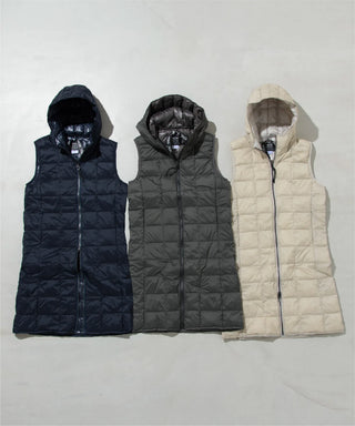 ベーシック Wジップ ロングダウンフードベスト – TAIONインナーダウン ベーシック Wジップ ロングダウンフードベスト – TAIONインナーダウン