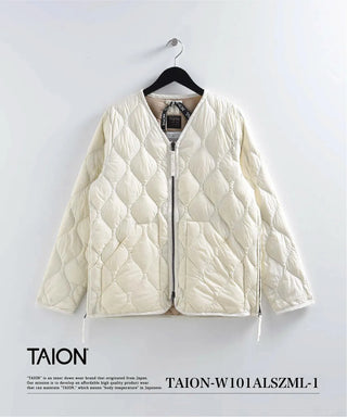 ミリタリー VネックWジップ ダウンジャケット-ソフトシェル – TAION