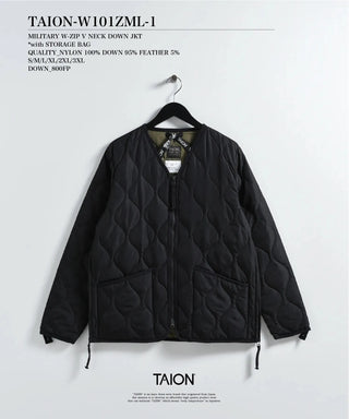ミリタリー Vネックジップ ダウンジャケット – TAIONインナーダウン ミリタリー Vネックジップ ダウンジャケット – TAIONインナーダウン