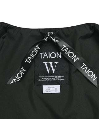 ダブルライン クルーネックボタン ショートダウンジャケット<TAION-W104FE>