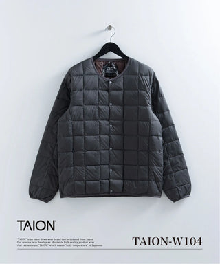 ベーシック クルーネックボタン インナーダウンジャケット<TAION-W104>