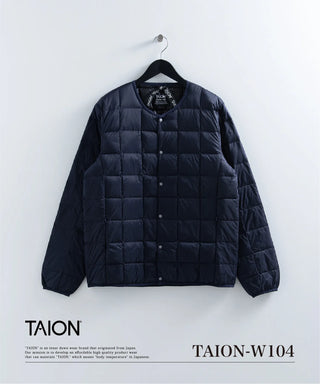 ベーシック クルーネックボタン インナーダウンジャケット<TAION-W104>