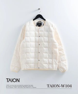 ベーシック クルーネックボタン インナーダウンジャケット<TAION-W104>