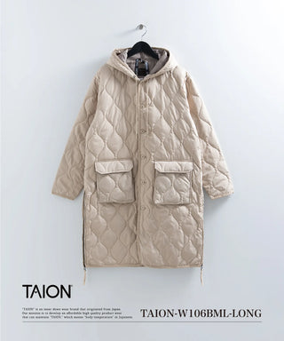 ミリタリー フード ダウンコート<TAION-W106BML-LONG>