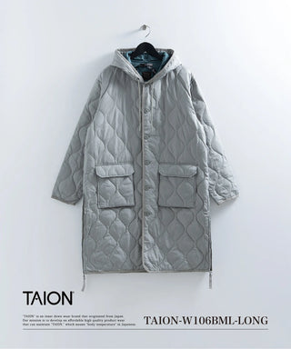 ミリタリー フード ダウンコート<TAION-W106BML-LONG>