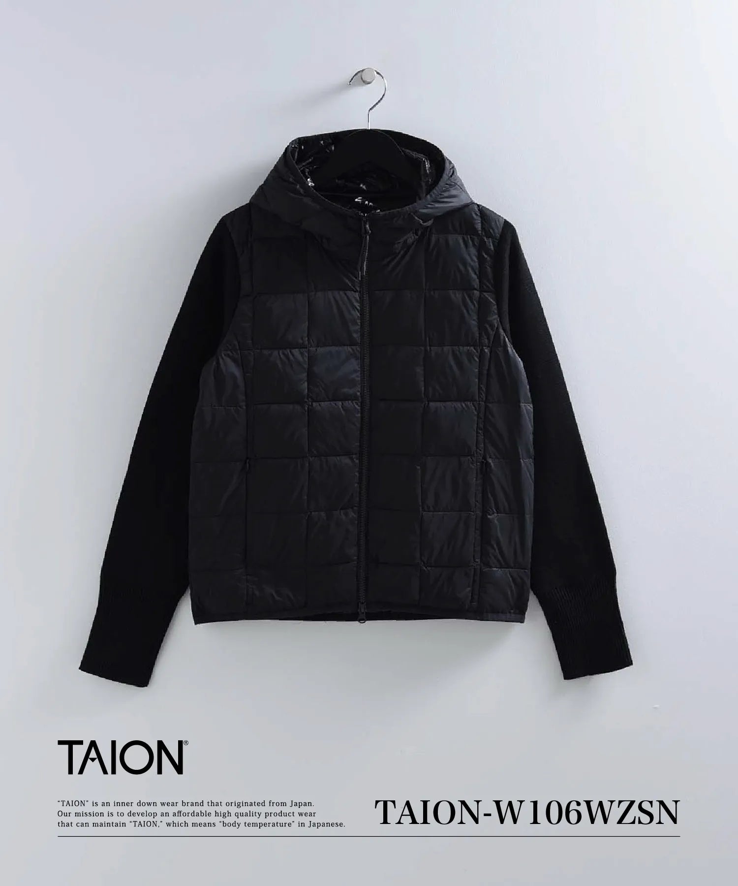 ベーシック Wジップ ニットスリーブパーカー – TAIONインナー