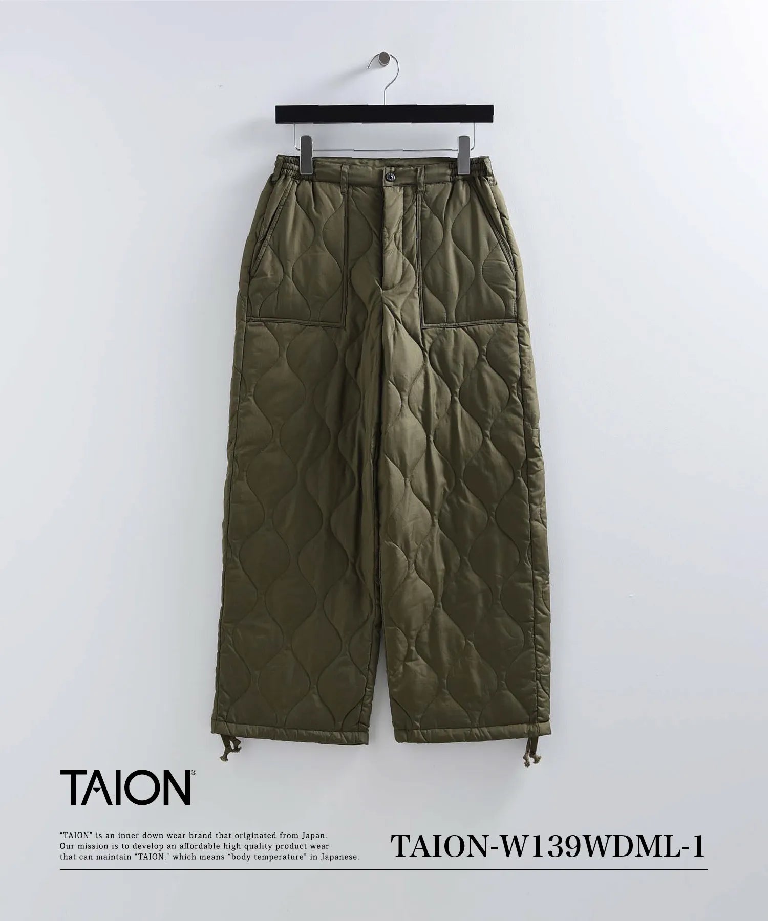 Taion ダウンパンツ ミリタリー TAION タイオン TAION-132ML-1 MILITARY LINE カーゴダウン