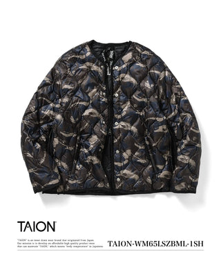 ミリタリー M65 ライナーWジップ ショートダウンジャケット-ソフトシェル<TAION-WM65LSZBML-1SH>