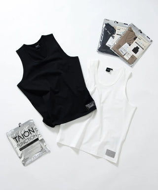 ファンクションT UV 接触冷感 抗菌 速乾 ストレッチ 微細通気孔クール タンクトップ <TAION-TT01BS-RS-CL>